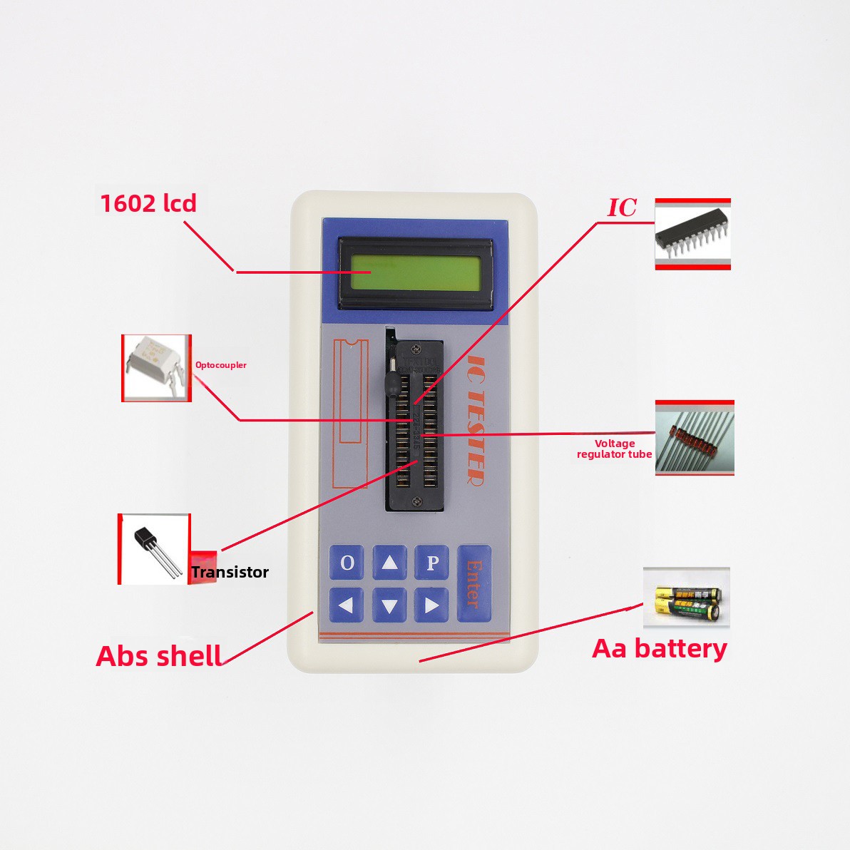 Diy Electronics Shop - TSH‑06F IC-transistortester voor elektronische reparatiewerkplaatsen, doe-het-zelf-projecten,