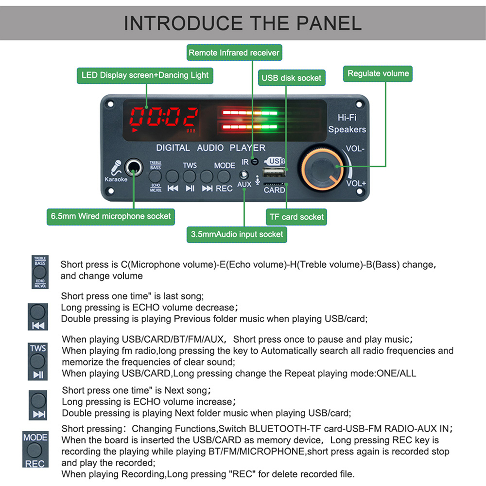 DC12V MP3 WMA WAV Decoder Boar - Diy Audio Electronics Kit recensie en prijs